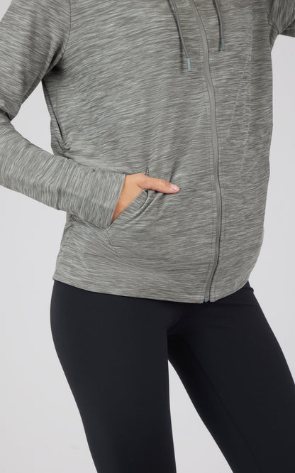 Maternity Heathered Lux Full Zip Jacket