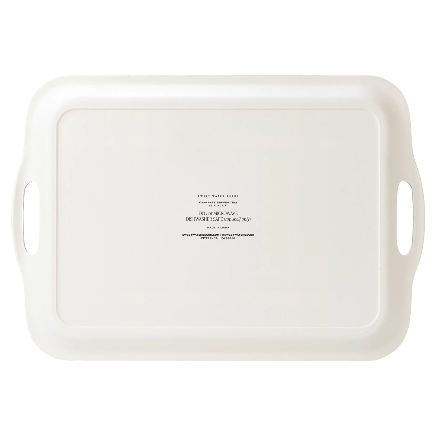 Navy Green Plaid Large Melamine Tray with Handles