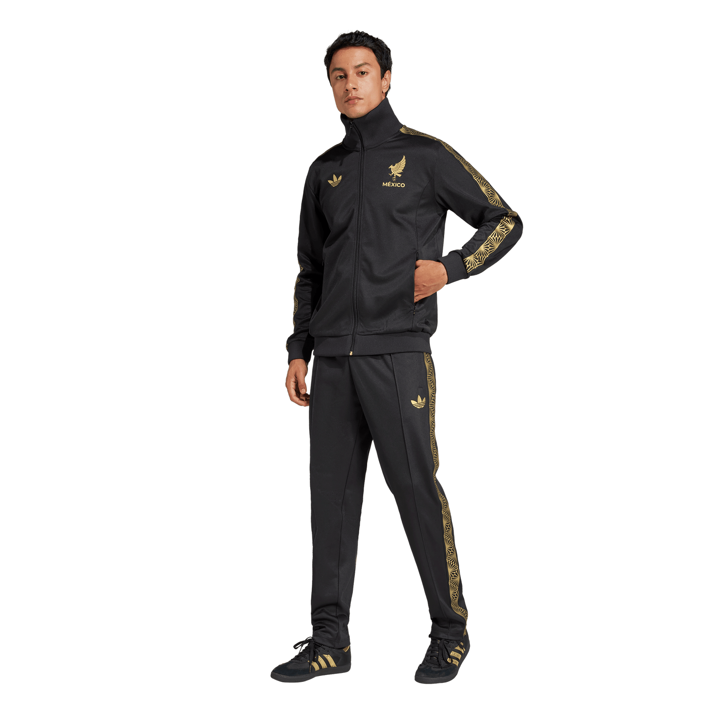 [je5335] Mens adidas Fmf Mexico Jersey Gold Team Jacket