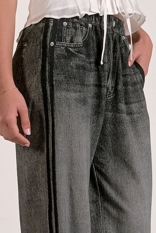 Jojo Denim Track Sweatpants Charcoal