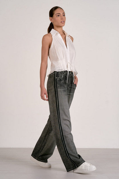 Jojo Denim Track Sweatpants Charcoal