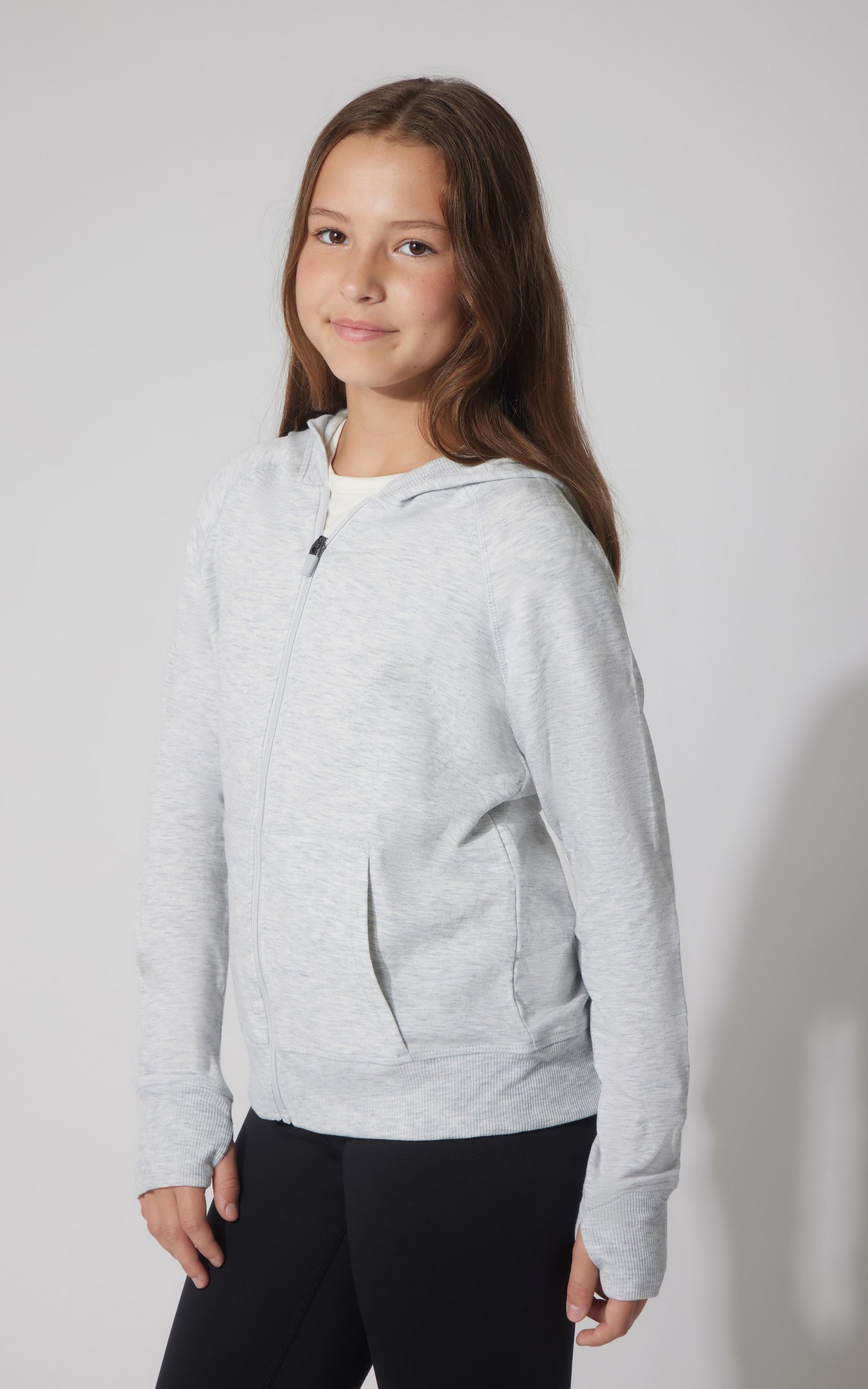 Girls Brushed Full Zip Hooded Jacket