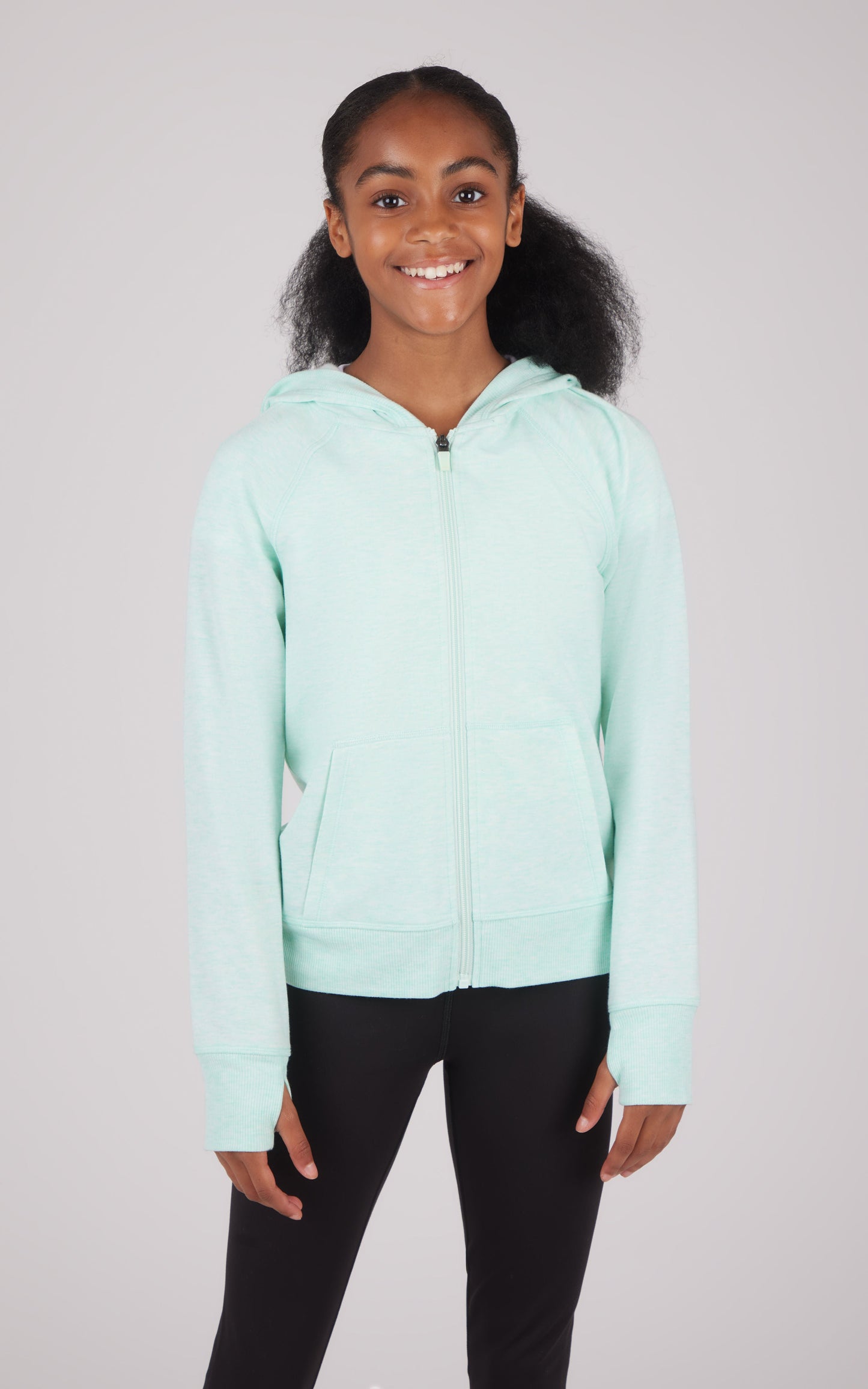Girls Brushed Full Zip Hooded Jacket