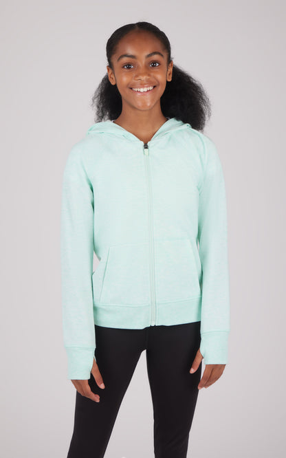 Girls Brushed Full Zip Hooded Jacket