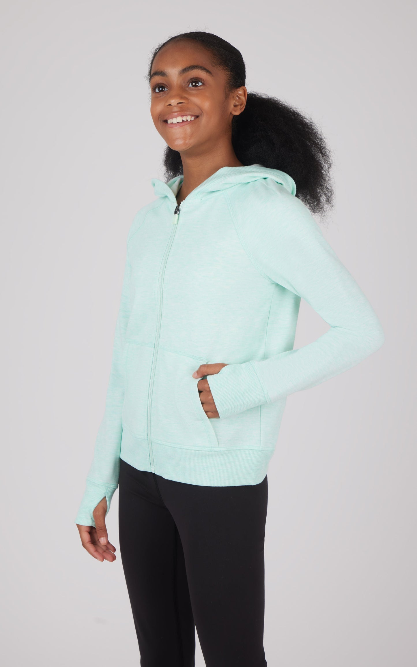 Girls Brushed Full Zip Hooded Jacket
