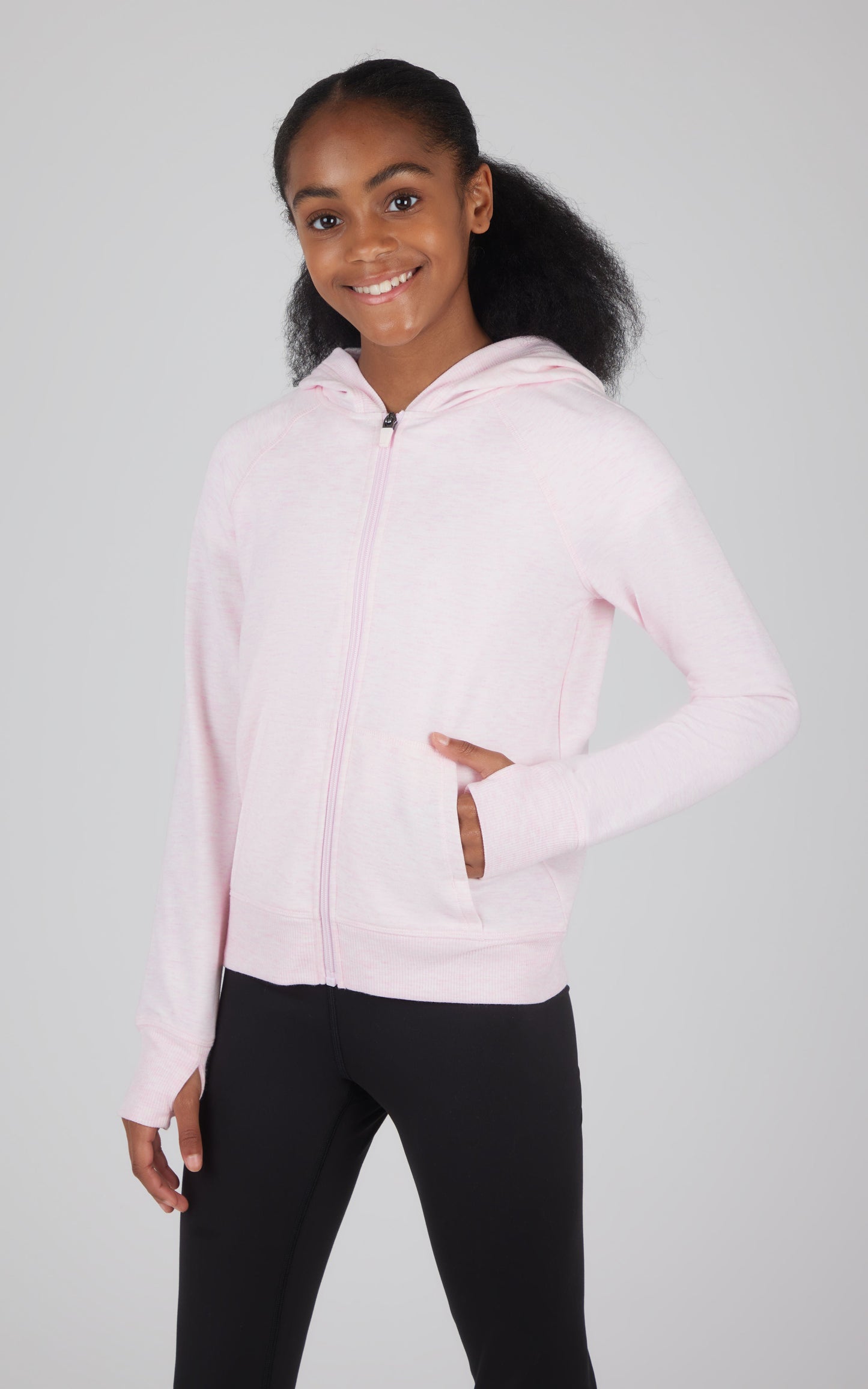 Girls Brushed Full Zip Hooded Jacket