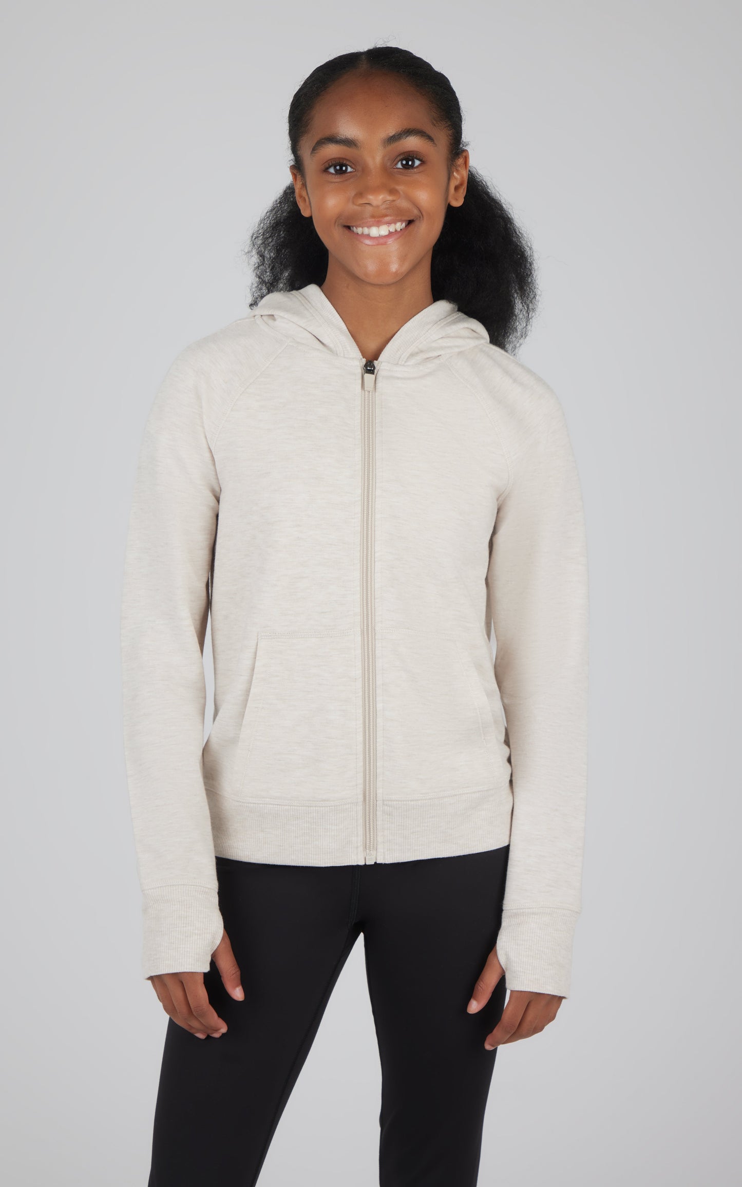 Girls Brushed Full Zip Hooded Jacket