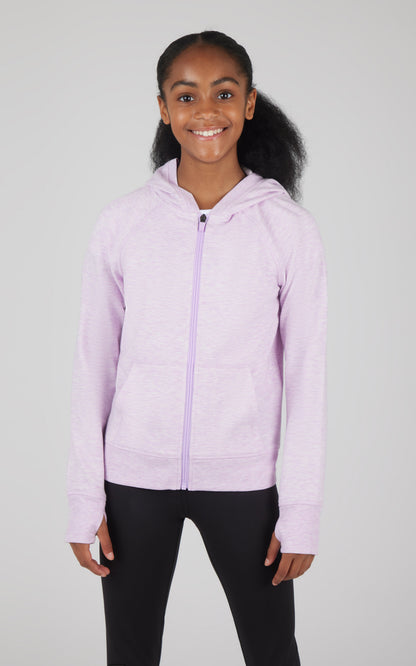 Girls Brushed Full Zip Hooded Jacket