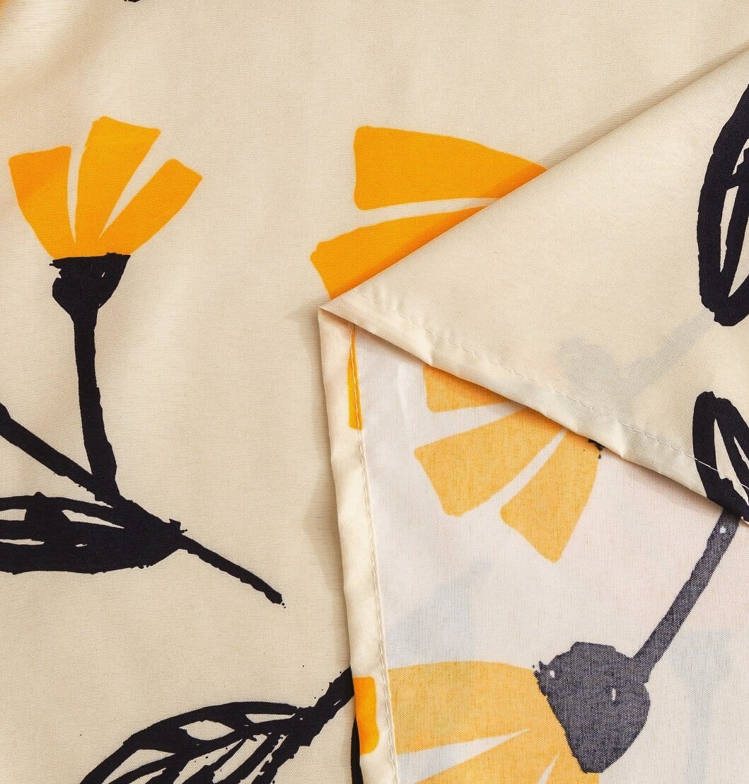 DaDa Bedding Yellow Fleur Duvet Cover, Sheets & Valance Set