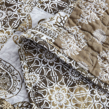 DaDalogy Paisley Dreams Floral Bed in a Bag Set - Olive Brown