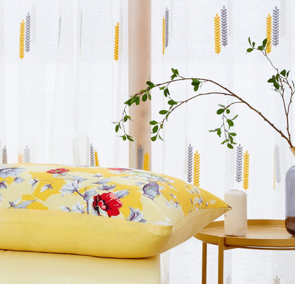 DaDa Bedding Sunshine Yellow Hummingbird Floral Bed in a Bag Set