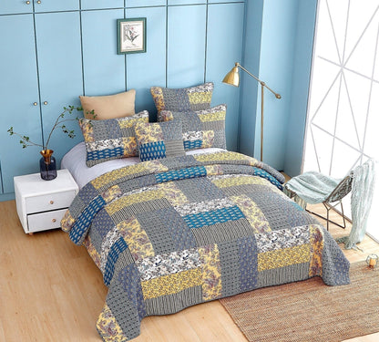DaDa Bedding Honey Cove Floral Paisley Patchwork Quilt Set