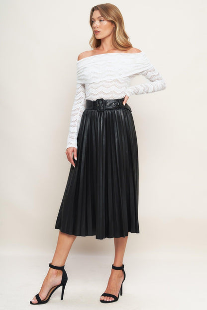 You Fill My Life With Leather Midi Skirt