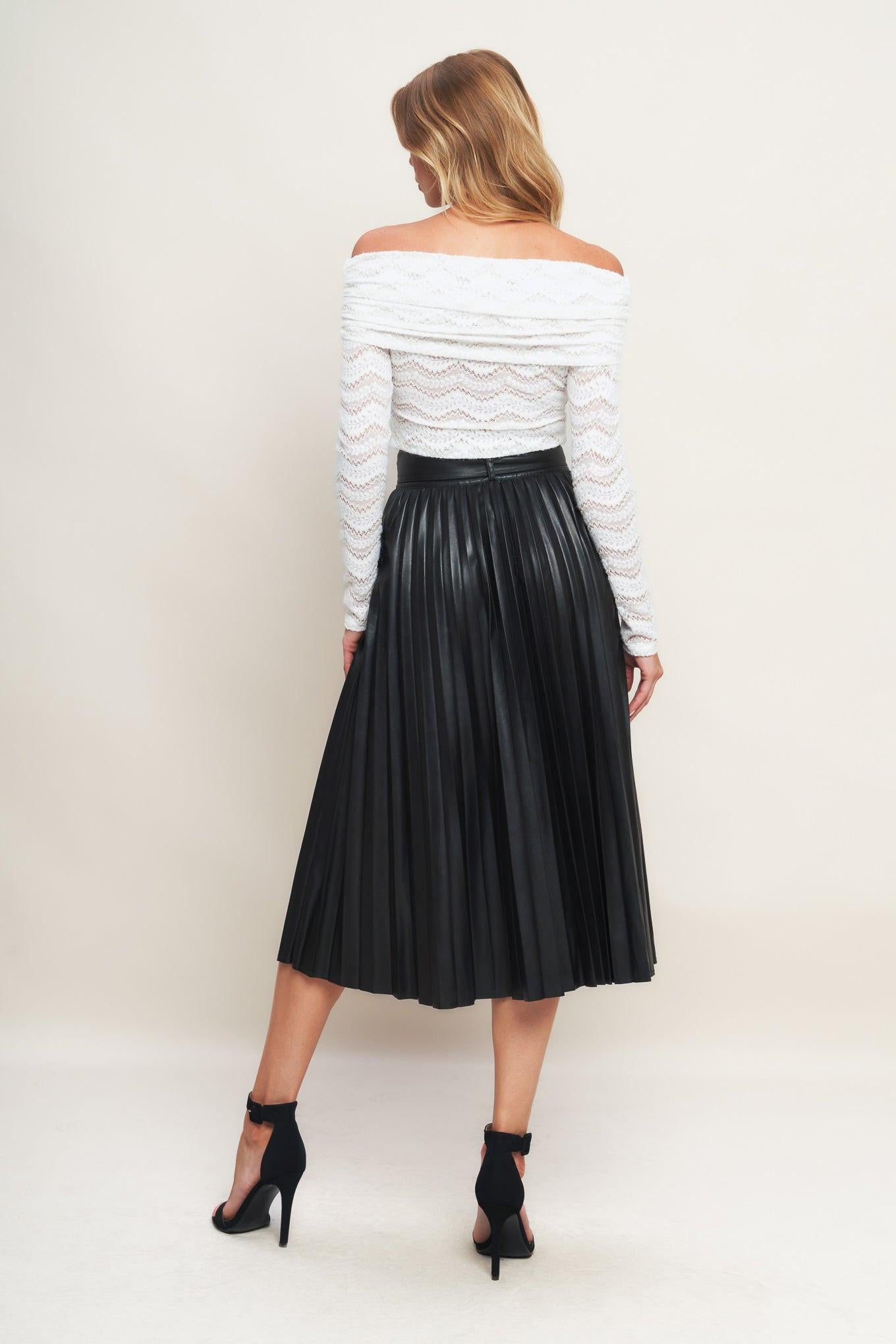 You Fill My Life With Leather Midi Skirt
