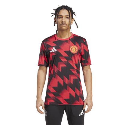 [jp3233] Mens adidas Red Manchester United 25/26 Pre-match Jersey