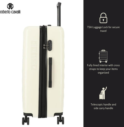 ROBERTO CAVALLI Luxury 2-Piece Hardshell Luggage Set – Carry-On & Checked Spinner Suitcases