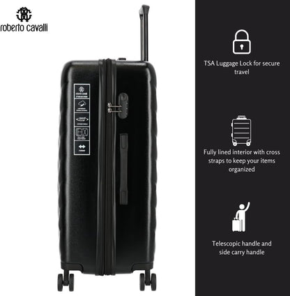 ROBERTO CAVALLI Luxury 2-Piece Hardshell Luggage Set – Carry-On & Checked Spinner Suitcases