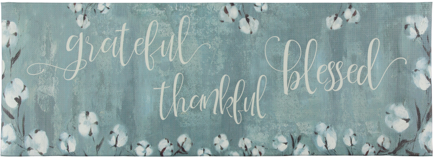 Grateful Thankful Bless Anti-Fatigue Memory Foam Kitchen Mat