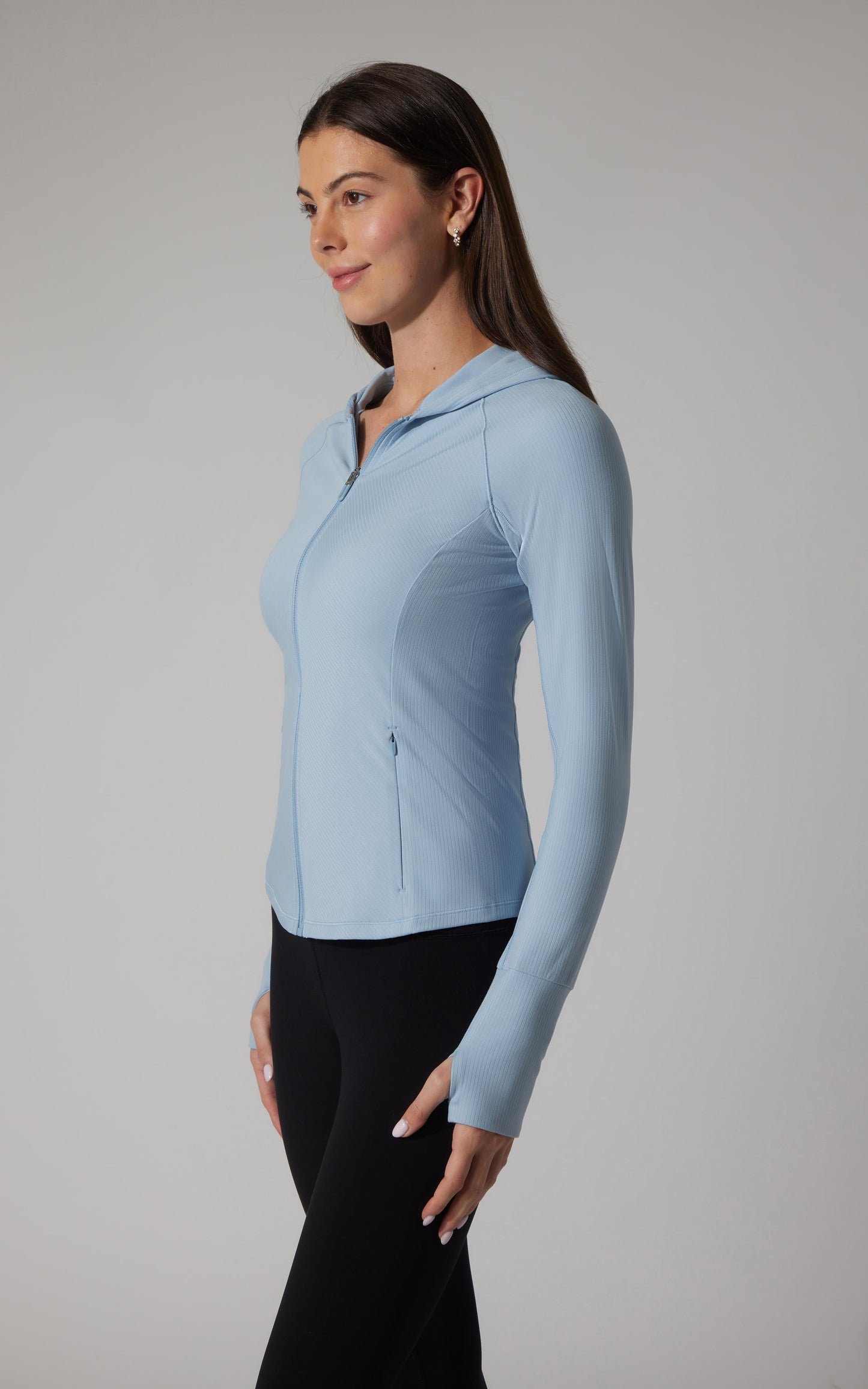 Felix Lux Ribbed Full Zip Hoodie Jacket - Our Petal Tone Story