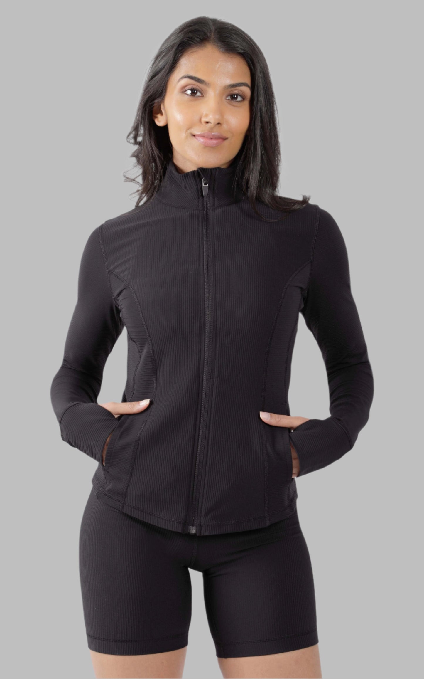 Interlink Ribbed Princess Seam Performance Jacket - Our Earthy Story