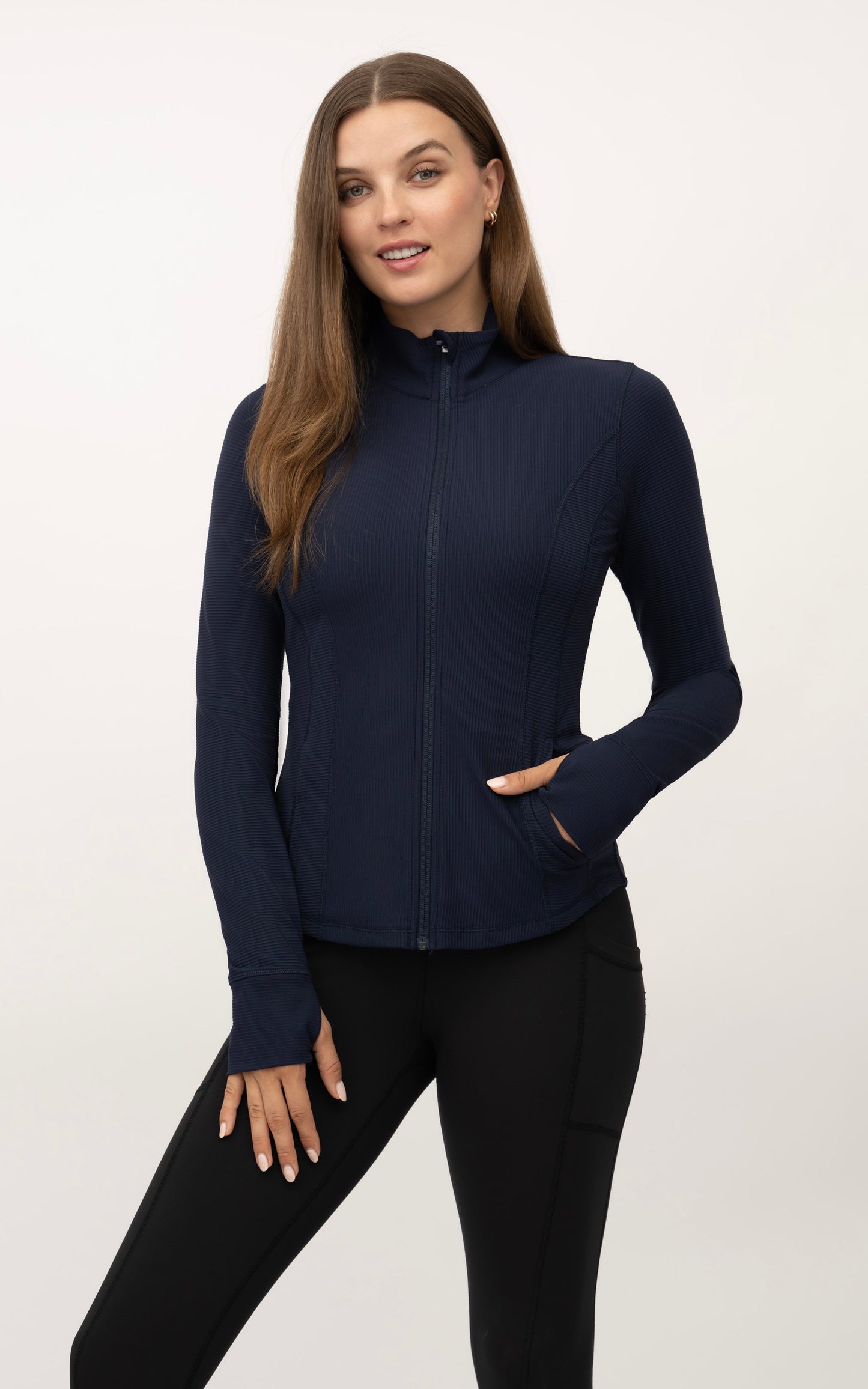 Interlink Ribbed Princess Seam Performance Jacket - Our Earthy Story