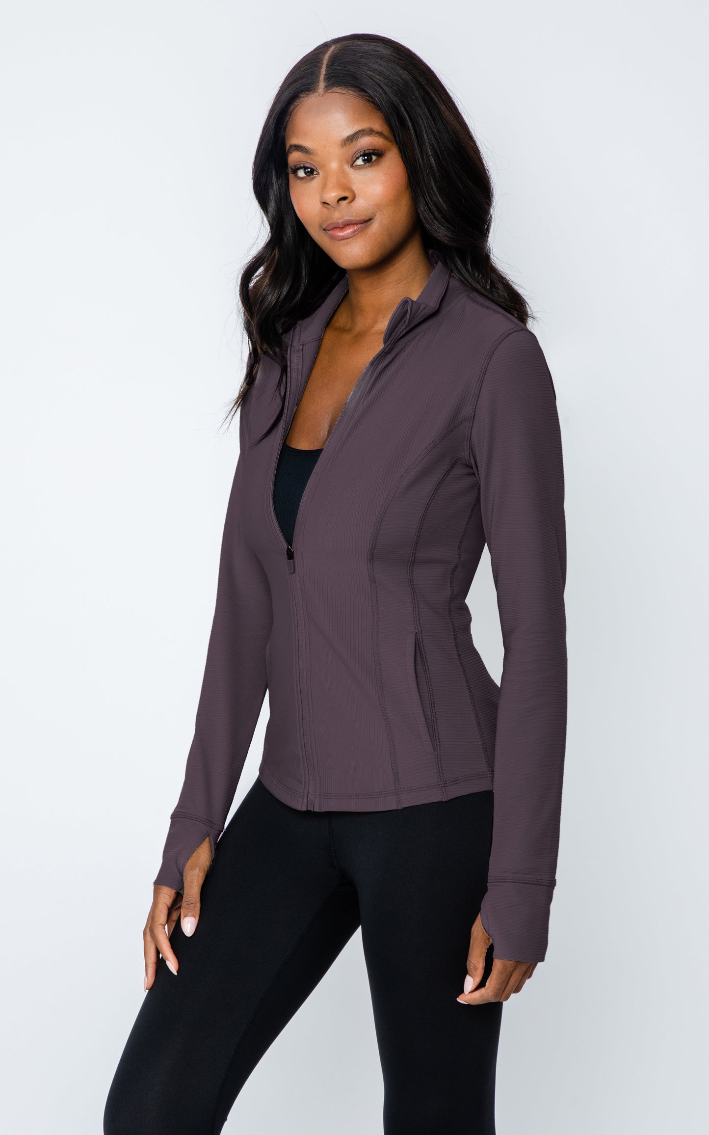 Interlink Ribbed Princess Seam Performance Jacket - Our Earthy Story
