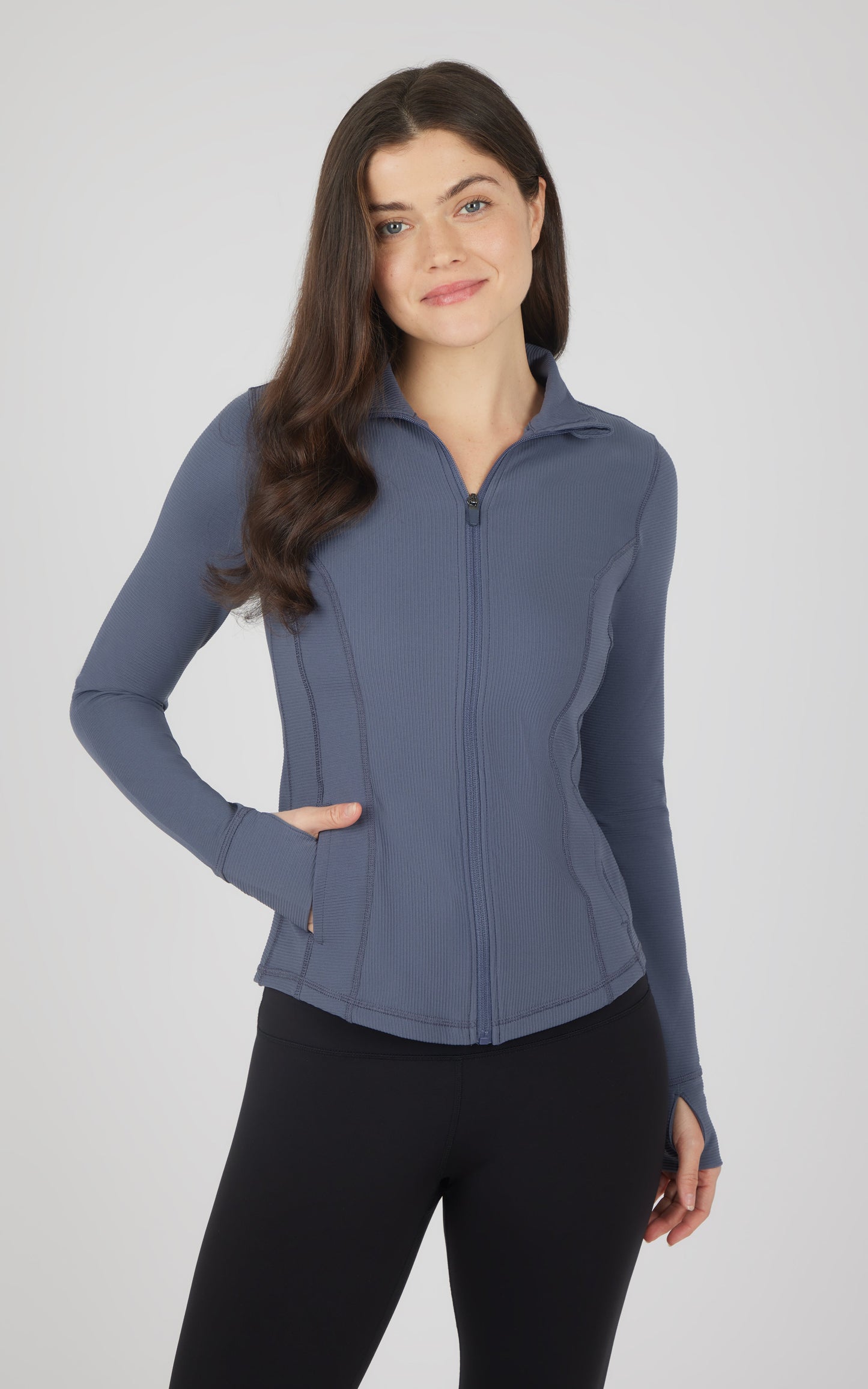 Interlink Ribbed Princess Seam Performance Jacket - Our Earthy Story