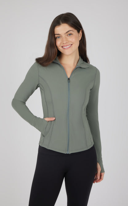 Interlink Ribbed Princess Seam Performance Jacket