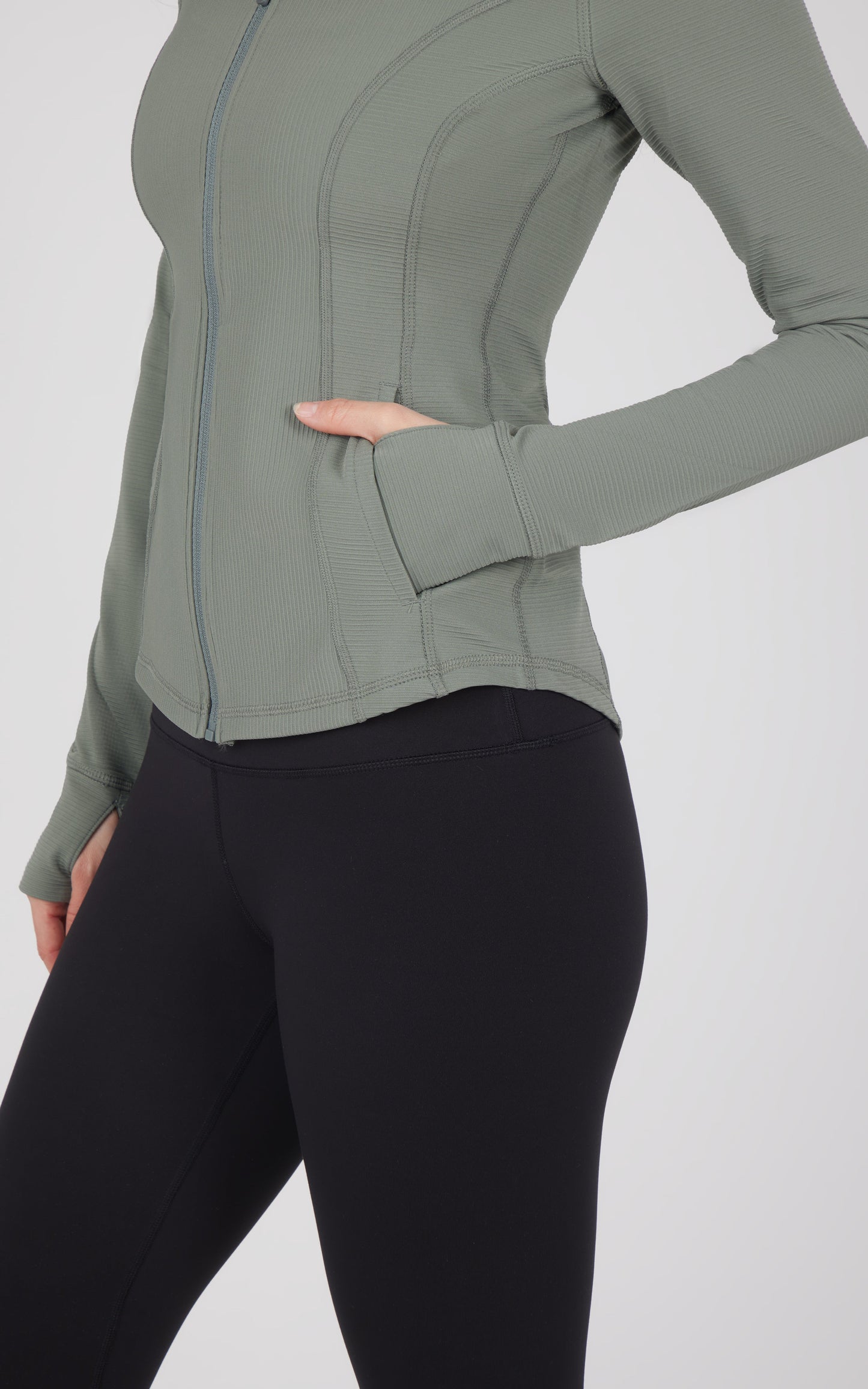 Interlink Ribbed Princess Seam Performance Jacket - Our Earthy Story