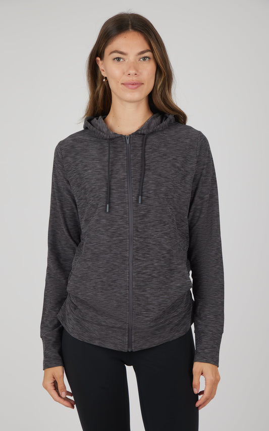 Maternity Heathered Lux Full Zip Jacket