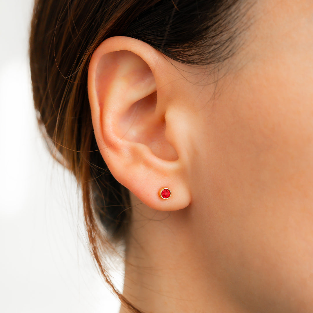 Mint & Lily Birthstone Bezel Studs