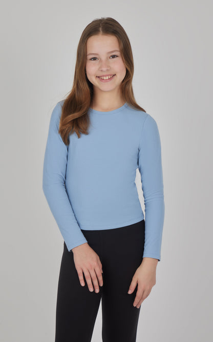 Girls 3 PK Ribbed Crew Neck Short Sleeve Shirt + Ribbed Crew Neck Long Sleeve Shirt