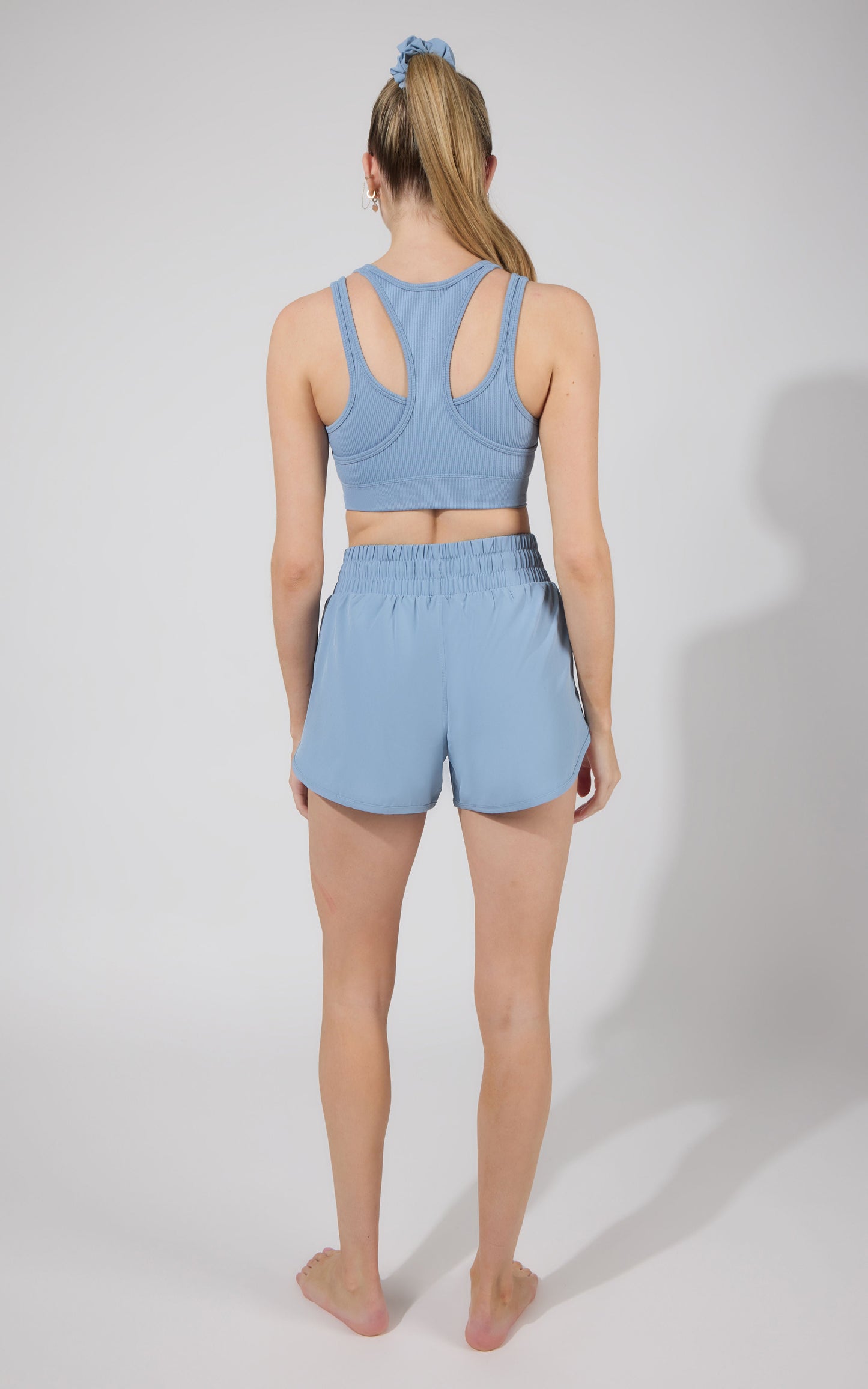 Seamless  Double Layer Bra & Running Short w Scrunchie