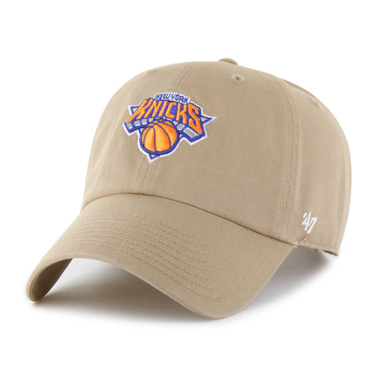 47 Brand New York Knicks Clean Up Mens Strapback Hat — Khaki (KHB)