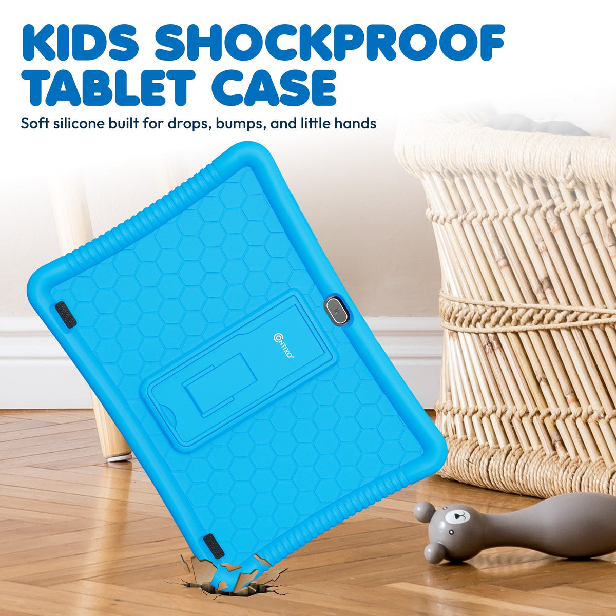 Contixo K102 10" Kids Tablet, Bluetooth Headphones, Tablet Bag, & Stylus Bundle