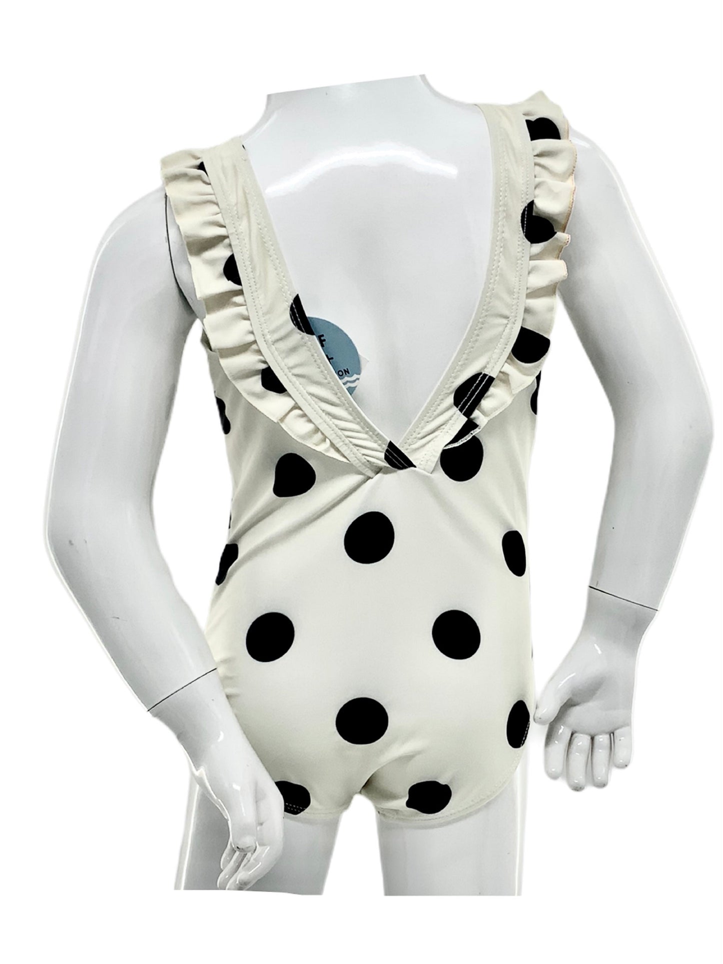 Marina West K4708 One Piece Swimsuit (Cream/Blk Dot)