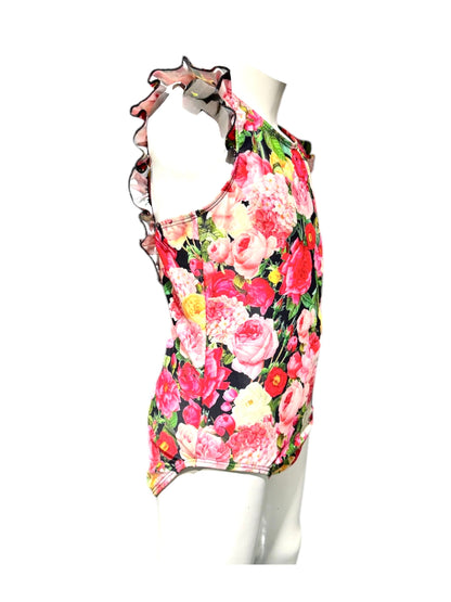 Marina West K4708 Kids One-Piece Swimsuit (Flower Bouquet Black)