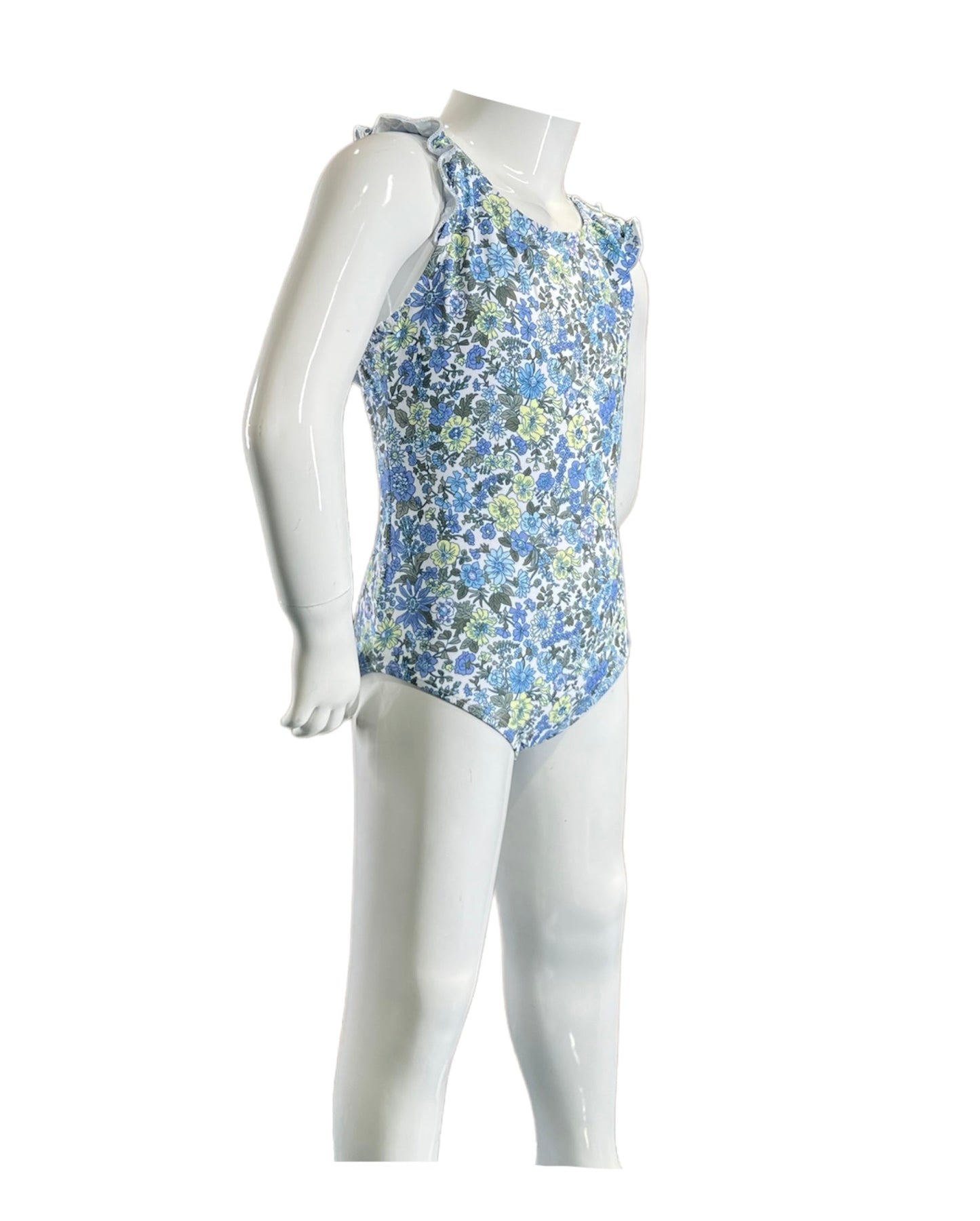 Marina West K4708 One Piece Swimsuit (Small Flowers Blue)