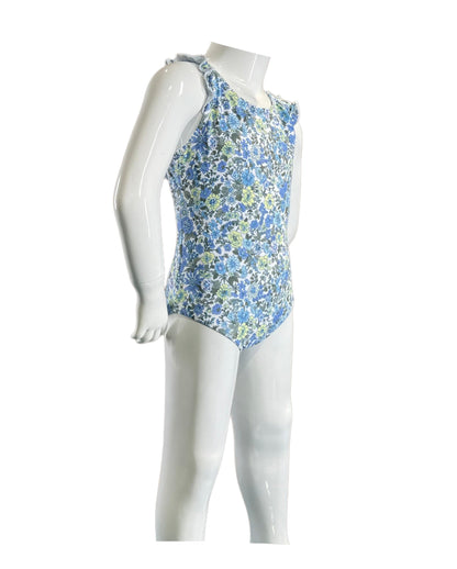 Marina West K4708 One Piece Swimsuit (Small Flowers Blue)