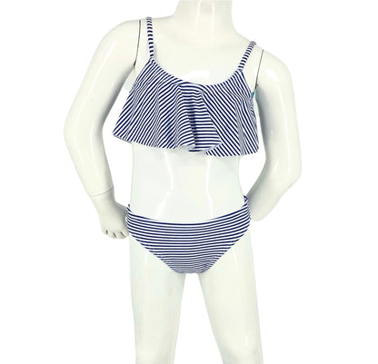 Marina West K4709 Kids Bikini Set (Thin Stripe Blue)