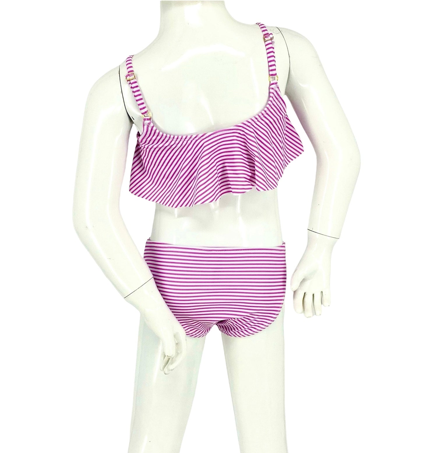 Marina West K4709 Kids Bikini Set (Thin Stripe Pink)