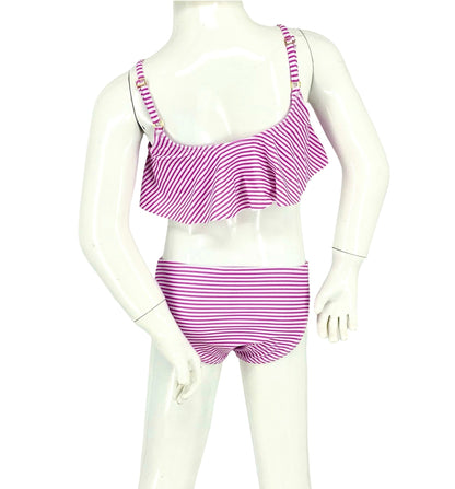 Marina West K4709 Kids Bikini Set (Thin Stripe Pink)