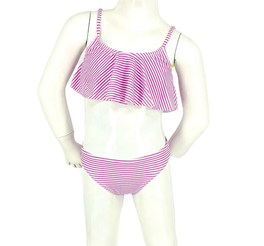 Marina West K4709 Kids Bikini Set (Thin Stripe Pink)