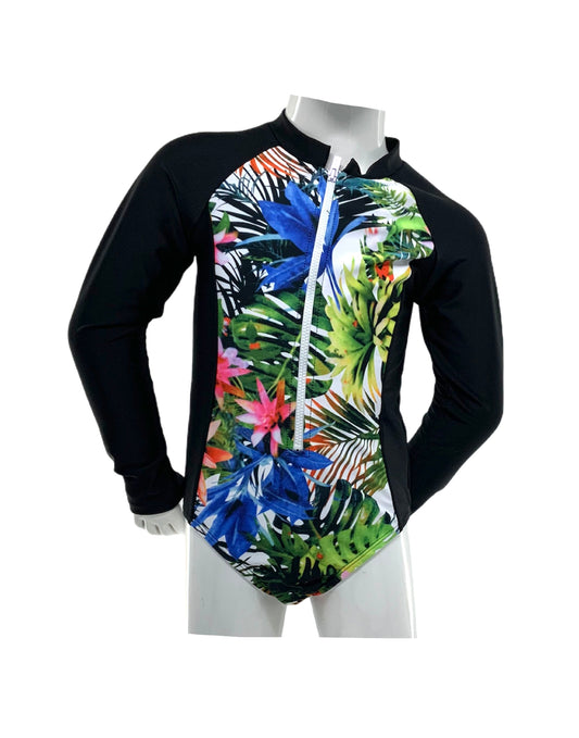 Marina West K4802 One-Piece Rash Guard Swimsuit (Tropic White)
