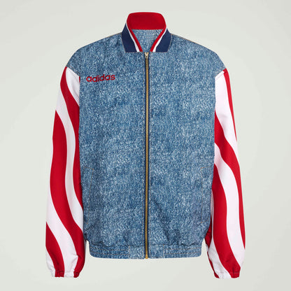 adidas Mens Denim Graphic Track Jacket - Blue