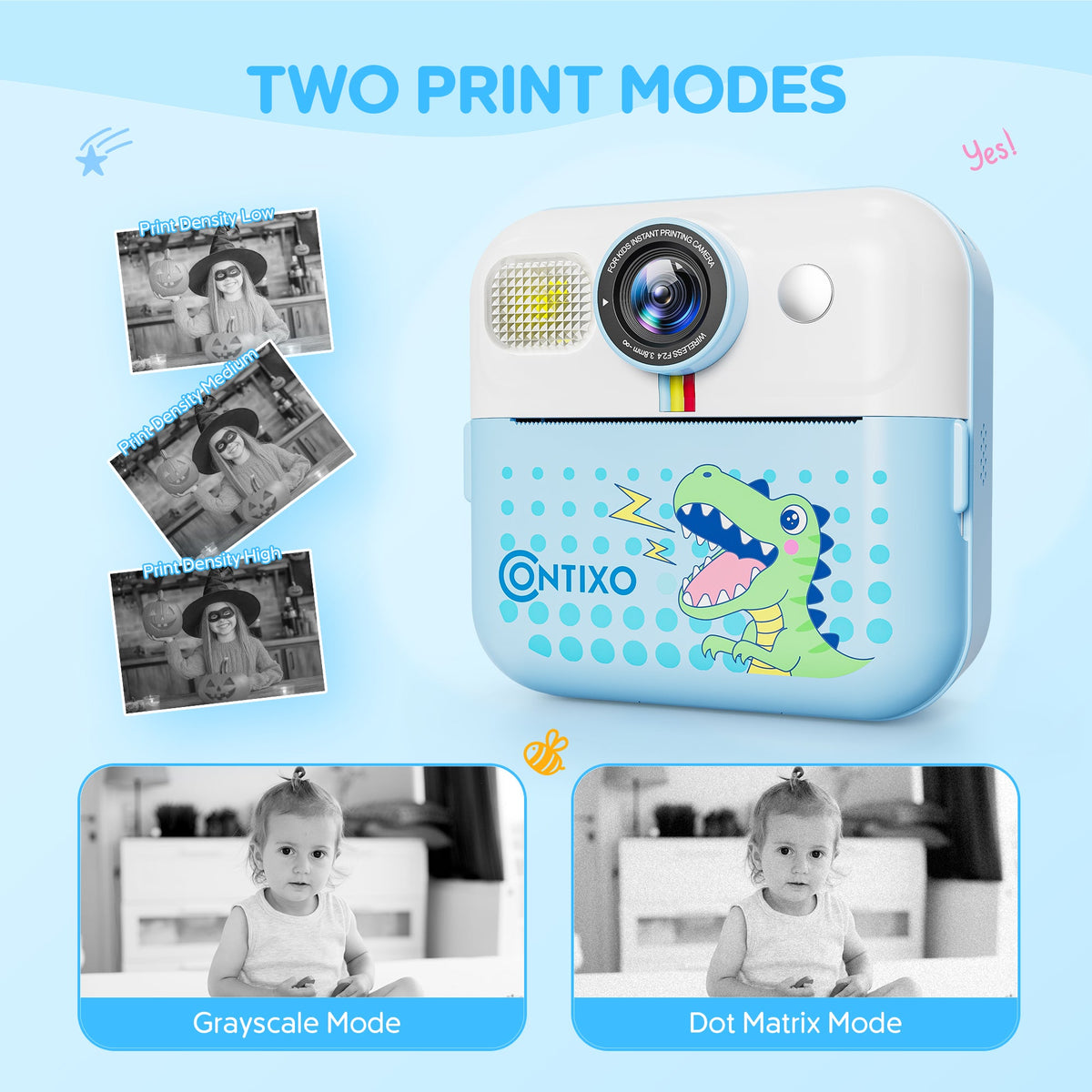 Contixo KC4  Kids Instant Print Camera, HD 1080P Digital Camera With 3 Rolls of Paper & 32G Card, 16X Zoom, Games & MP3, Ages 3-12