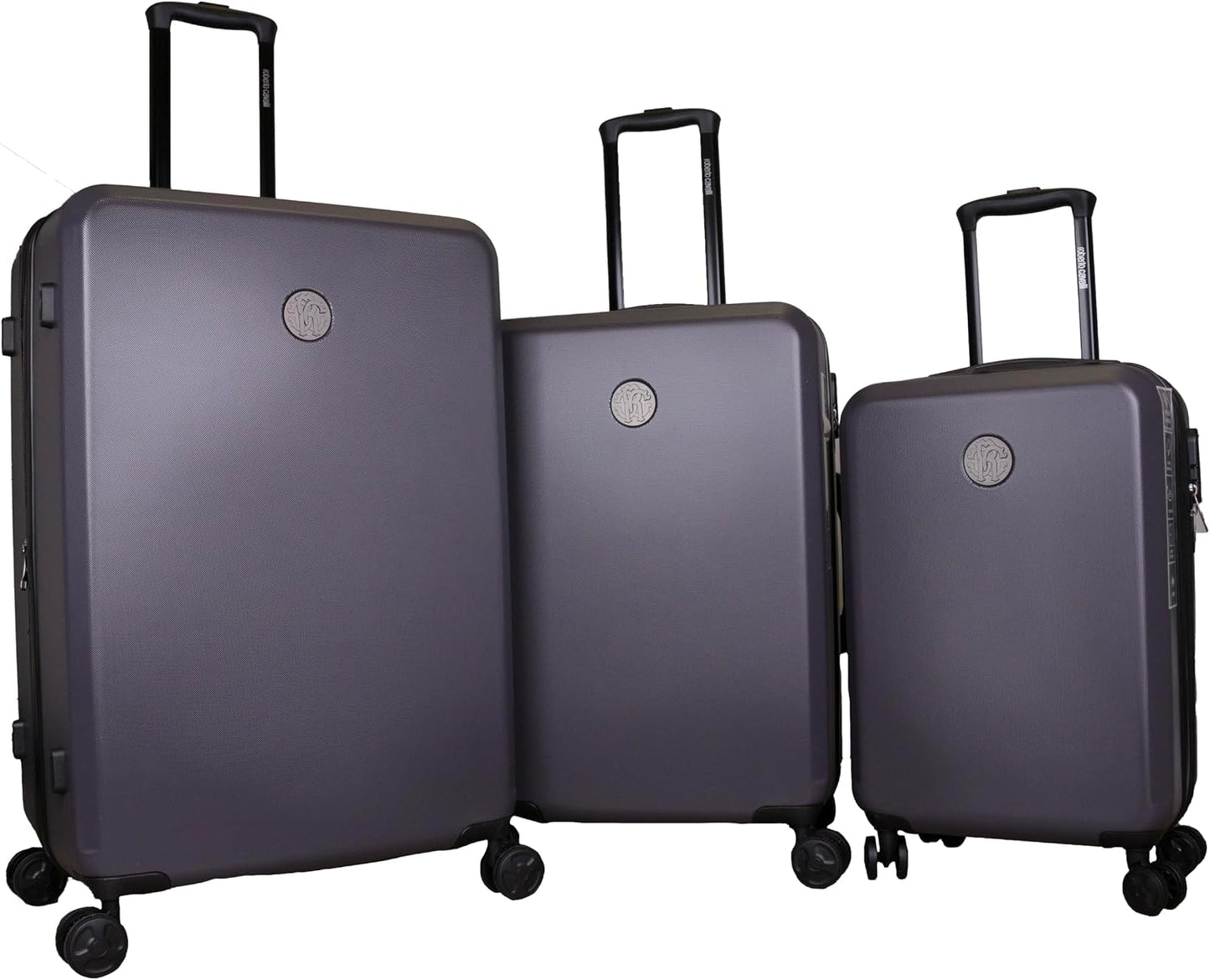 ROBERTO CAVALLI 3-Piece Solid Classic Hardshell Luggage Set – Spinner Suitcases for Carry-On & Checked Travel