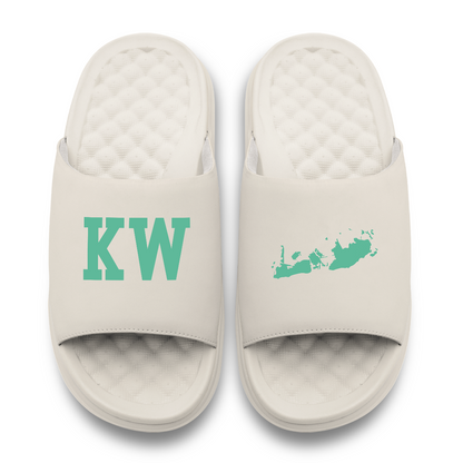 Key West Island Outline Motive Slide Sandals