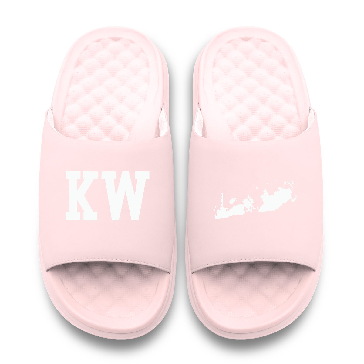Key West Island Outline Motive Slide Sandals