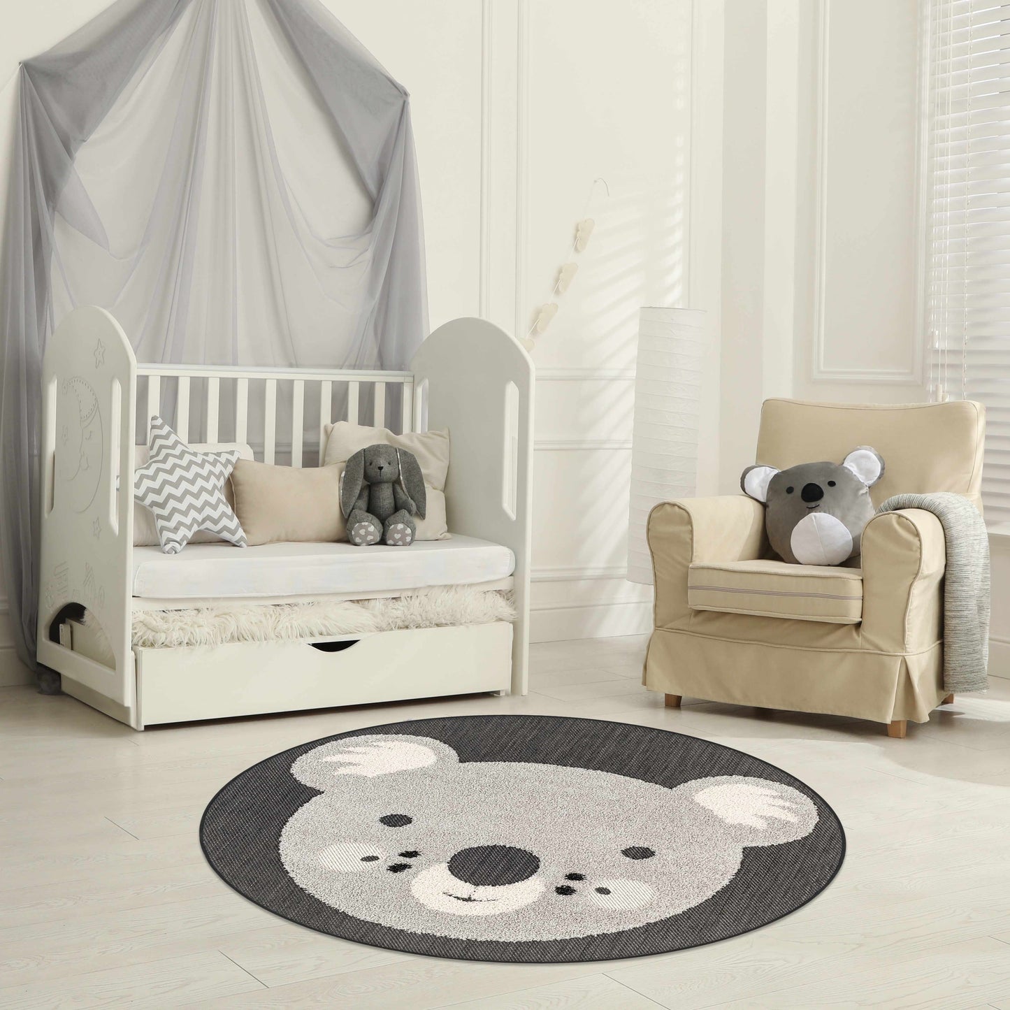 Kids Koala Animal Print Nursery Outdoor Area Rug - Clearance